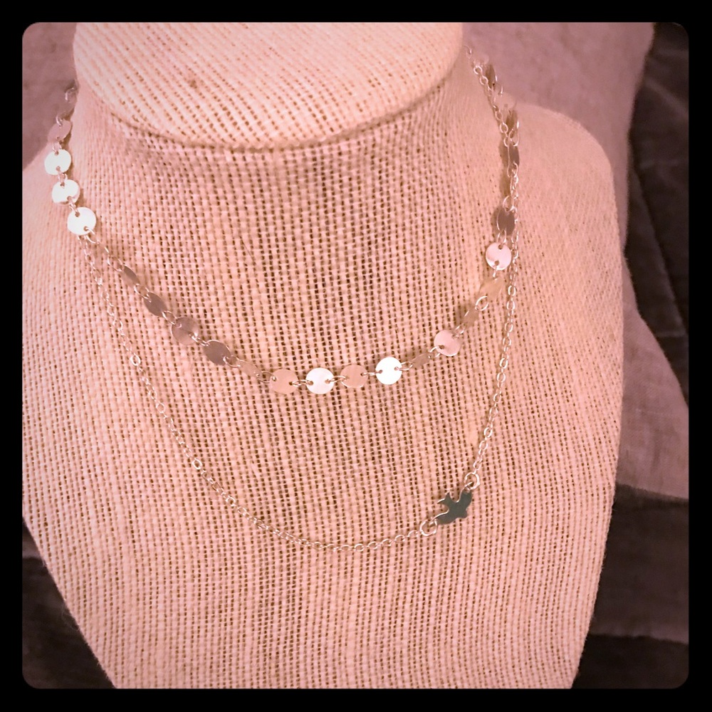 Silver double-layered Birdy Necklace
